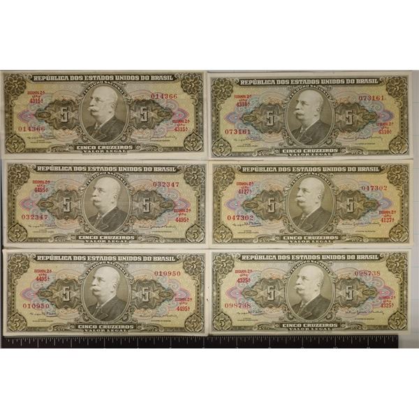 6-CRISP UNC BRASIL 5 CRUZEIROS COLORIZED