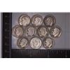 Image 1 : 10 SILVER ROOSEVELT DIMES: 1946-1964