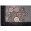 Image 2 : 10 SILVER ROOSEVELT DIMES: 1946-1964