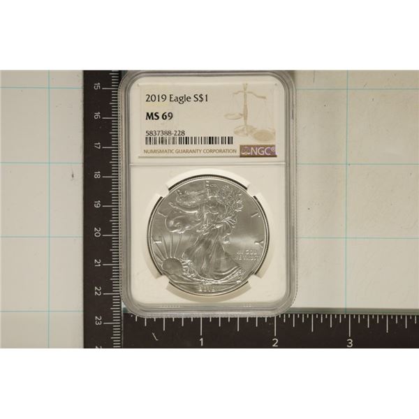 2019 AMERICAN SILVER EAGLE NGC MS69 1 OZ. SILVER
