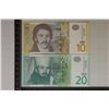 Image 2 : 2-CRISP UNC SERBIAN BILLS: 1-TEN DINAR & 1-TWENTY