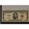 Image 1 : 1953-A US $5 RED SEAL STAR NOTE