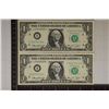 Image 1 : 2-1974 US $1 FRN'S WITH CONSECUTIVE SERIAL NUMBERS