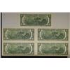 Image 2 : 5-CU US $2 FRN'S WITH CONSECUTIVE SERIAL NUMBERS