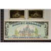 Image 2 : LOT OF 3 DISNEY SOUVENIRS, 1987 ONE DISNEY DOLLAR,