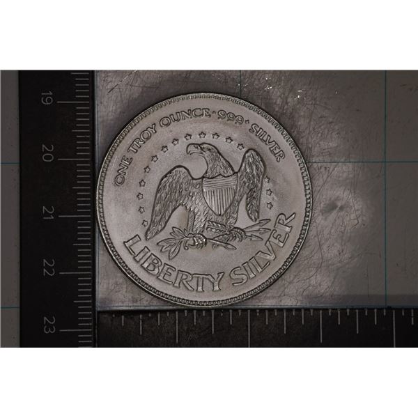 1 TROY OZ .999 FINE SILVER UNC ROUND LIBERTY SILV.