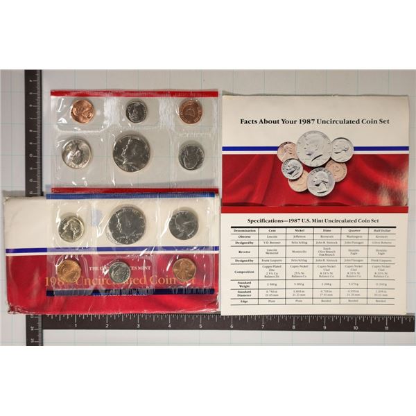 1987 US MINT SET (UNC) P/D (WITH ENVELOPE)
