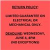Image 1 : RETURN POLICY