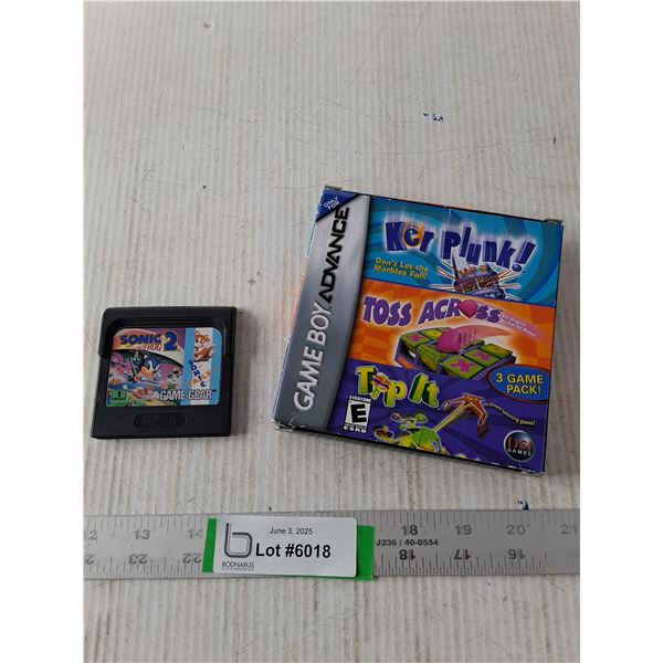 Sonic 2 Game Gear Game and Boxed GBA 3 Game Pack