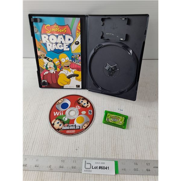 Ps2 Game Case, Wii Super Mario Bros and Pokemon Leaf Green GBA Game