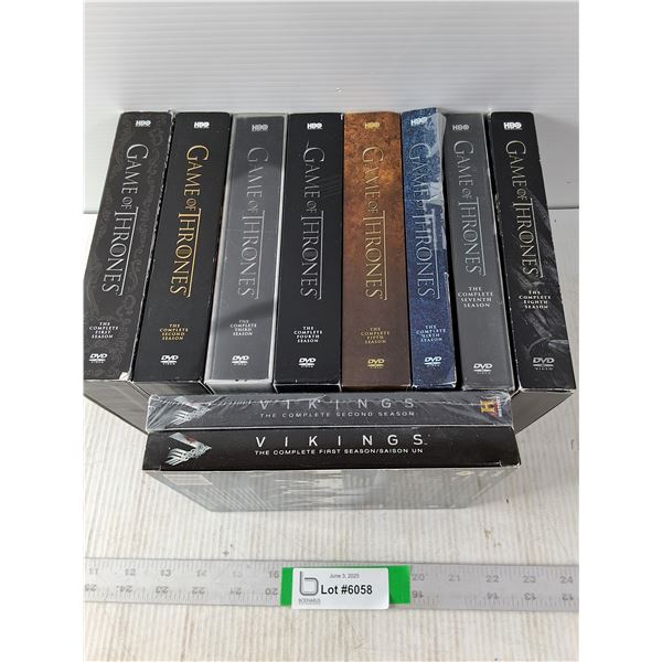 Game of Thrones Seasons 1-8 and Vikings First 2 Seasons