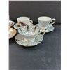 Image 5 : (5) Tea Cup & Saucer Sets: Windsor, Queen Anne, Royal Grafton, Misc