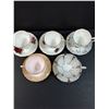 Image 6 : (5) Tea Cup & Saucer Sets: Windsor, Queen Anne, Royal Grafton, Misc