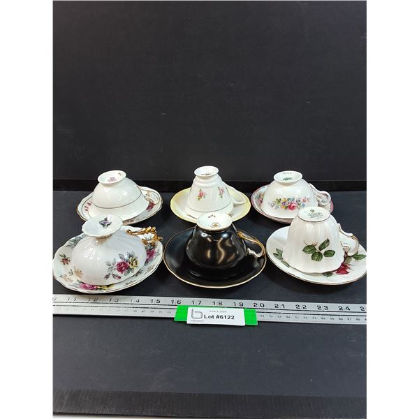 (6) Tea Cup & Saucer Sets: Royal Stafford, Adderley, Royal Griffon, Misc