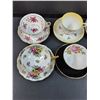 Image 5 : (6) Tea Cup & Saucer Sets: Royal Stafford, Adderley, Royal Griffon, Misc