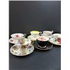 Image 7 : (6) Tea Cup & Saucer Sets: Royal Stafford, Adderley, Royal Griffon, Misc