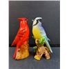 Image 4 : Cardinal & Blue Jay Ceramic Bird Figurines - 8" Tall
