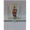 Image 1 : (2) Clear Glass Flower Vases & Scottish Solider Figurine