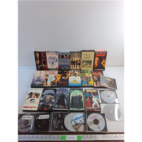 Various VHS and DVD Movies - Super Troopers, Nurse Betty and Matrix