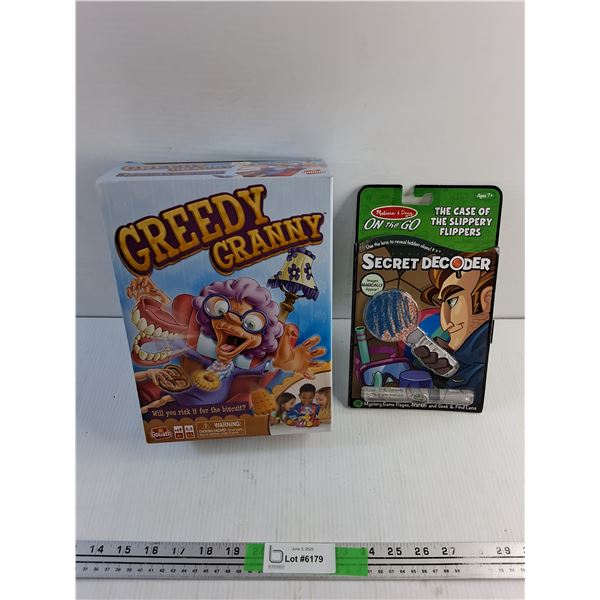 Greedy Granny and Secret Decoder Games