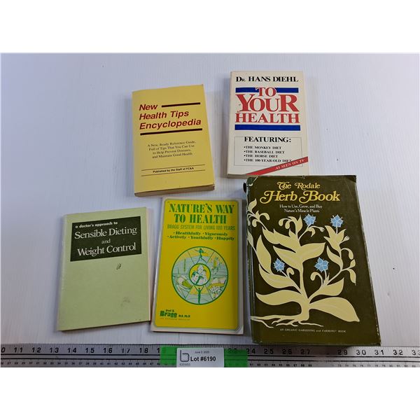 (5) Books - Health Encyclopedia, To Your Health and Herb Book