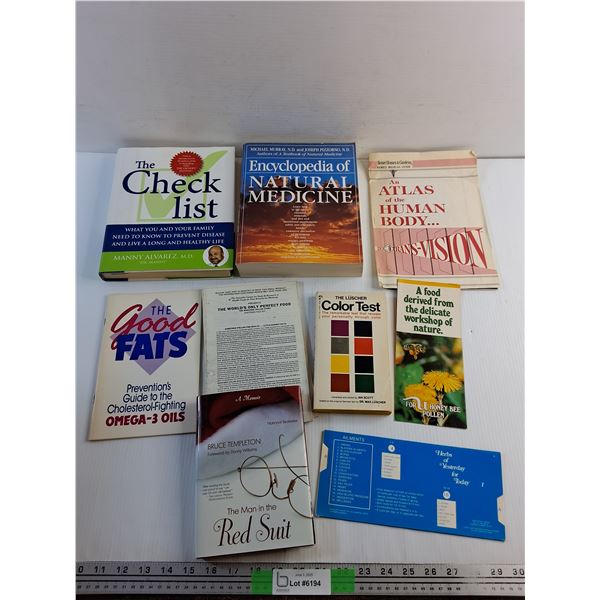 Various Books - The Check List, Encyclopedia of Natural Medicine and An Atlas of the Human Body