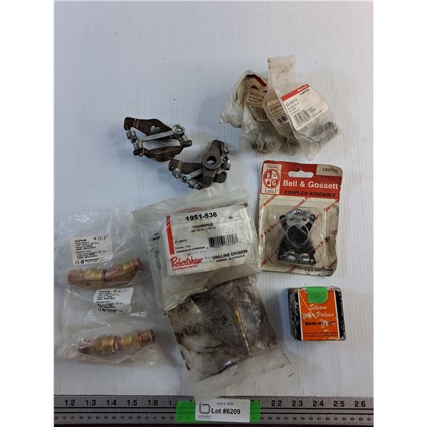 Various HVAC Supplies - Valve Insert, Thermopile, Coupler Assembly and Union Adapter