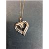 Image 2 : ^ Sterling Silver Rose Gold Plated Heart Pendant Necklace