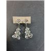 Image 2 : ^ Vintage Sterling Silver & Glass Clip-On Earrings