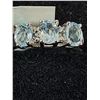 Image 4 : ^ Sterling Silver Ladies Ring - Aquamarine Stones - Size 7