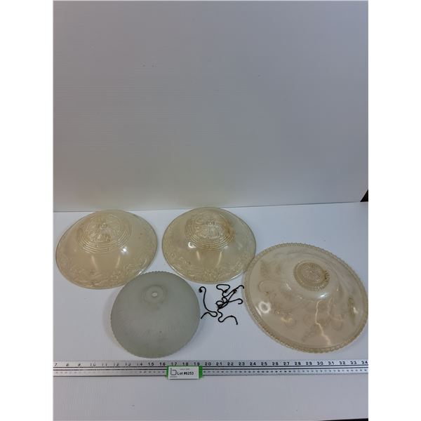 (4) Vintage Glass Light/Lamp Shades