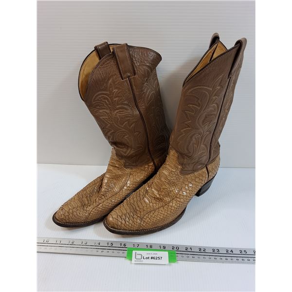 Snakeskin Men's Cowboy Boots - Size 12B - Some Wear on Toes