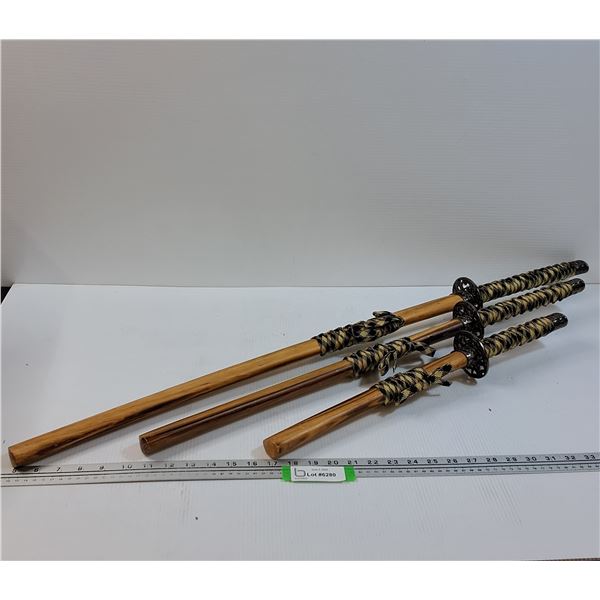 (3) Decorative Samurai Sword Set - 39"  x30" x 20"