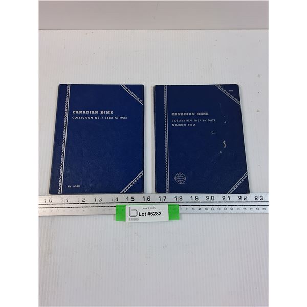 (2) Canadian Dime Booklets (EMPTY) - No 1 & 2 - 1858-1971