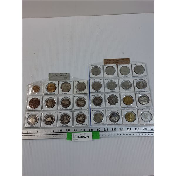 (12) Regina Token/Trade Dollars & (16) Alberta Token/Trade Dollars