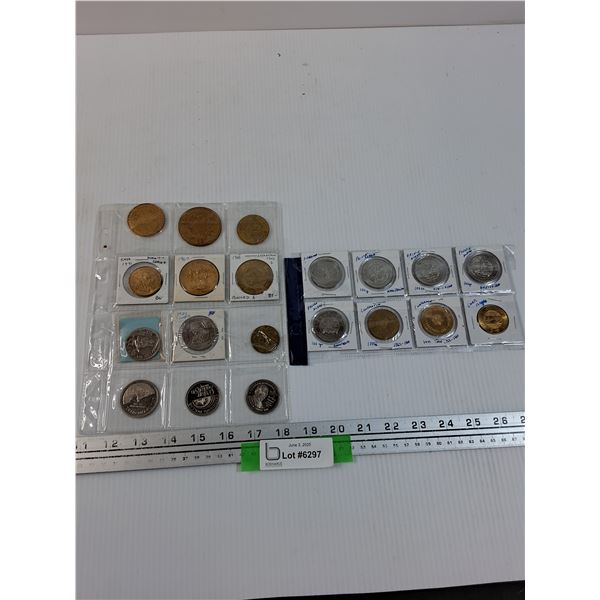 (20) Token Coins: Saskatchewan, Sherwood Park, British Museum, Misc