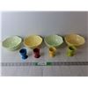 Image 1 : (4) Ceramic Bowls, (4) Egg Cups