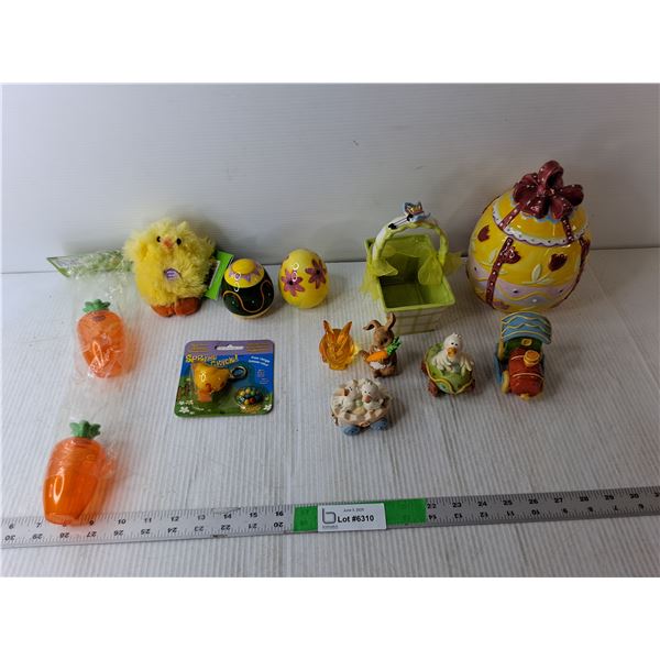 Easter Lot- Ceramic Figurines, Keychain, Cookie Jar, Misc.