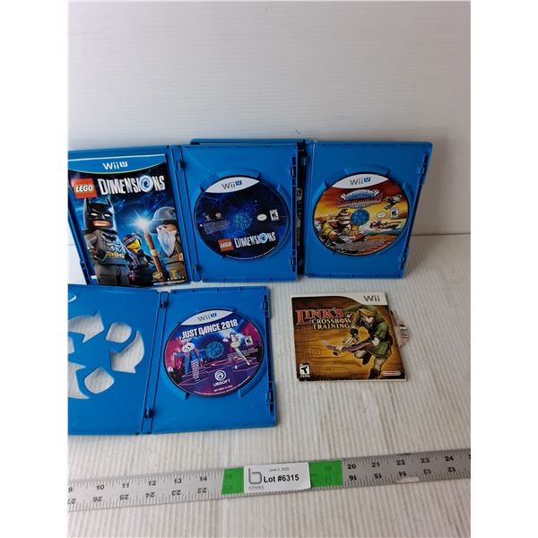 (4) Wii Games- Lego Dimensions, Just Dance 2018, Skylanders, Link's Crossbow Training