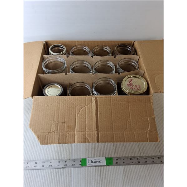 (12) Glass Jars- Varying Sizes Up to 7" Tall
