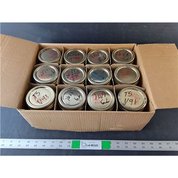 (12) Glass Canning Jars with Lids 4.25" Tall