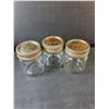 Image 2 : (12) Glass Canning Jars with Lids 4.25" Tall