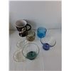 Image 2 : Dish Lot- Glass Pitcher, Martini Glasses, Mug, Misc.