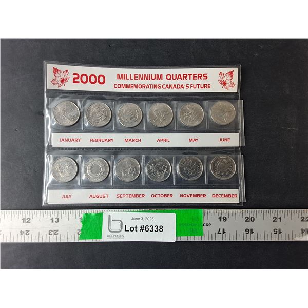 (12) Canadian Millenium Quarters