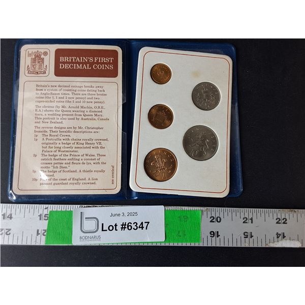 Britain's First Decimal Coins Set