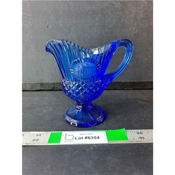 Blue Glass Pitcher 5.5" Tall