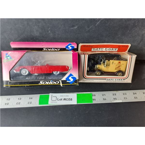 (2) Vintage Model Vehicles- Ford Thunderbird & English Delivery Truck