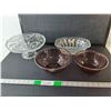 Image 1 : (2) Pyrex Bowls, Crystal Tray, Footed Glass Cake Stand