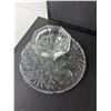 Image 4 : (2) Pyrex Bowls, Crystal Tray, Footed Glass Cake Stand