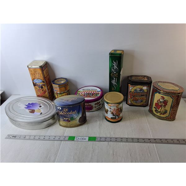 (9) Food Tins- After Eight, Carnation, St. Chocolat, Misc.